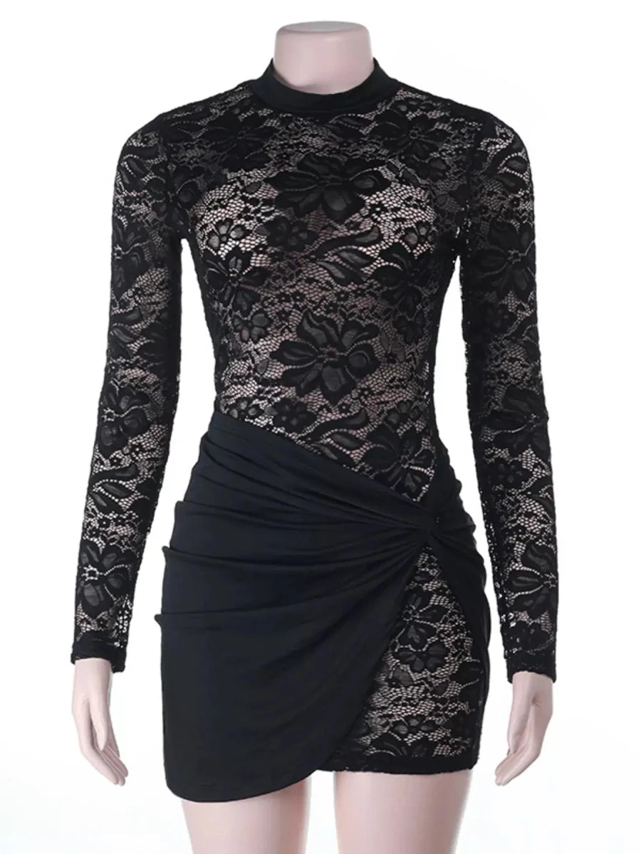 Pure Temptation Maeve Lace - Twist Mini Dress - Lustreve