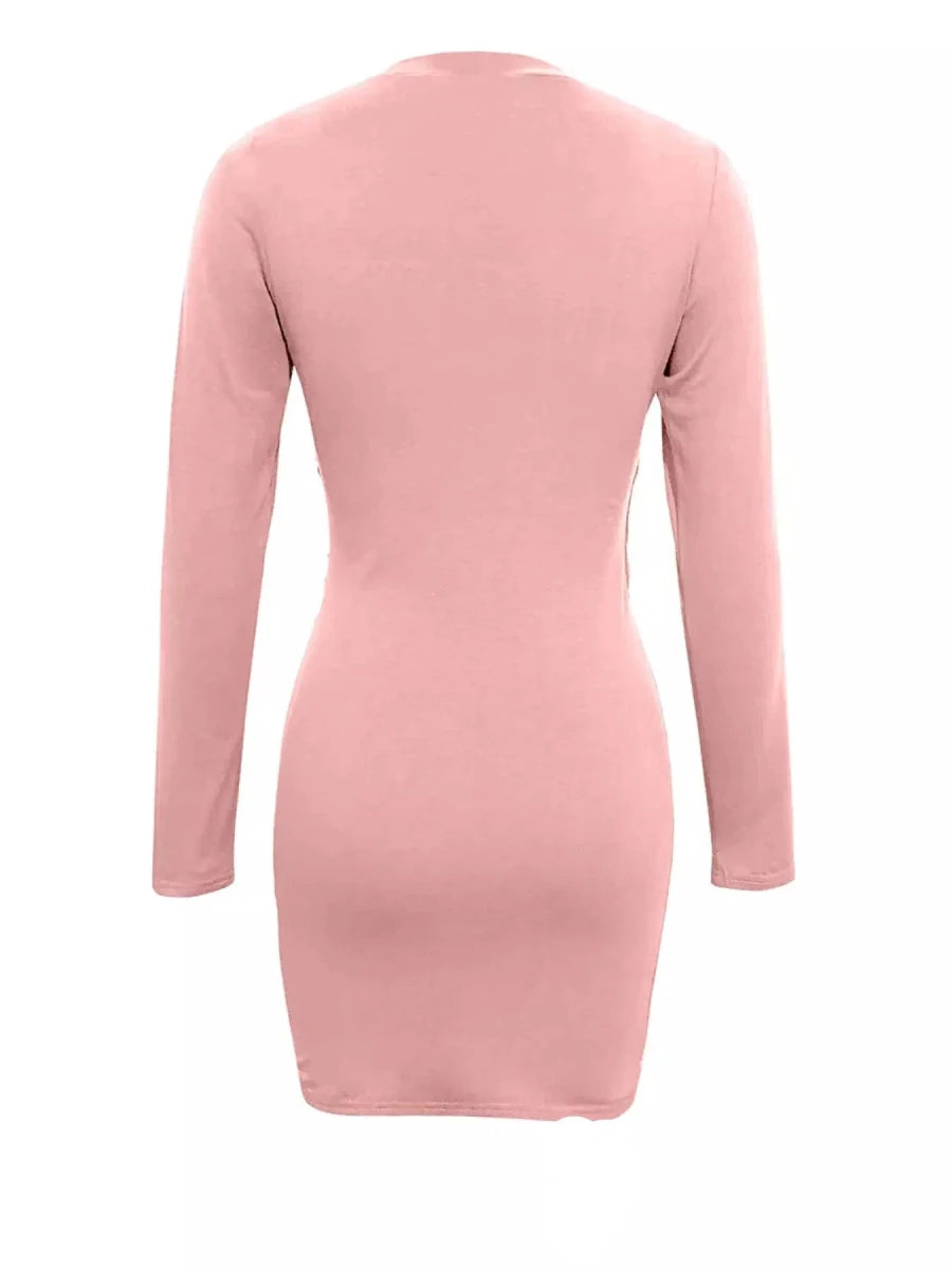 Quiet Storm Primrose Wrap - Tie Bodycon Mini Dress - Lustreve