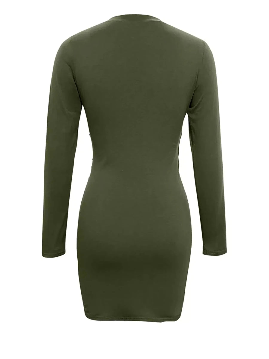 Quiet Storm Primrose Wrap - Tie Bodycon Mini Dress - Lustreve