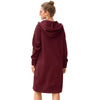 Autumn Hoodie Snap Button Midi Dress