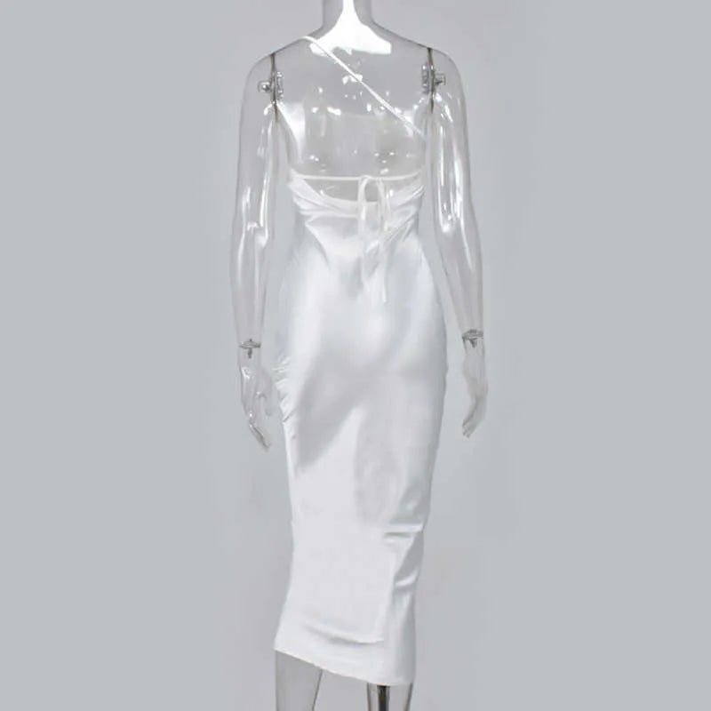 Bianca Dusk Satin Midikleid