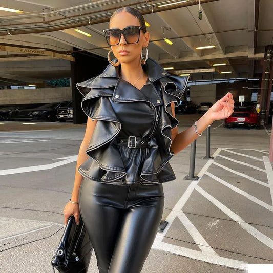 Janet Faux Leather  Coat