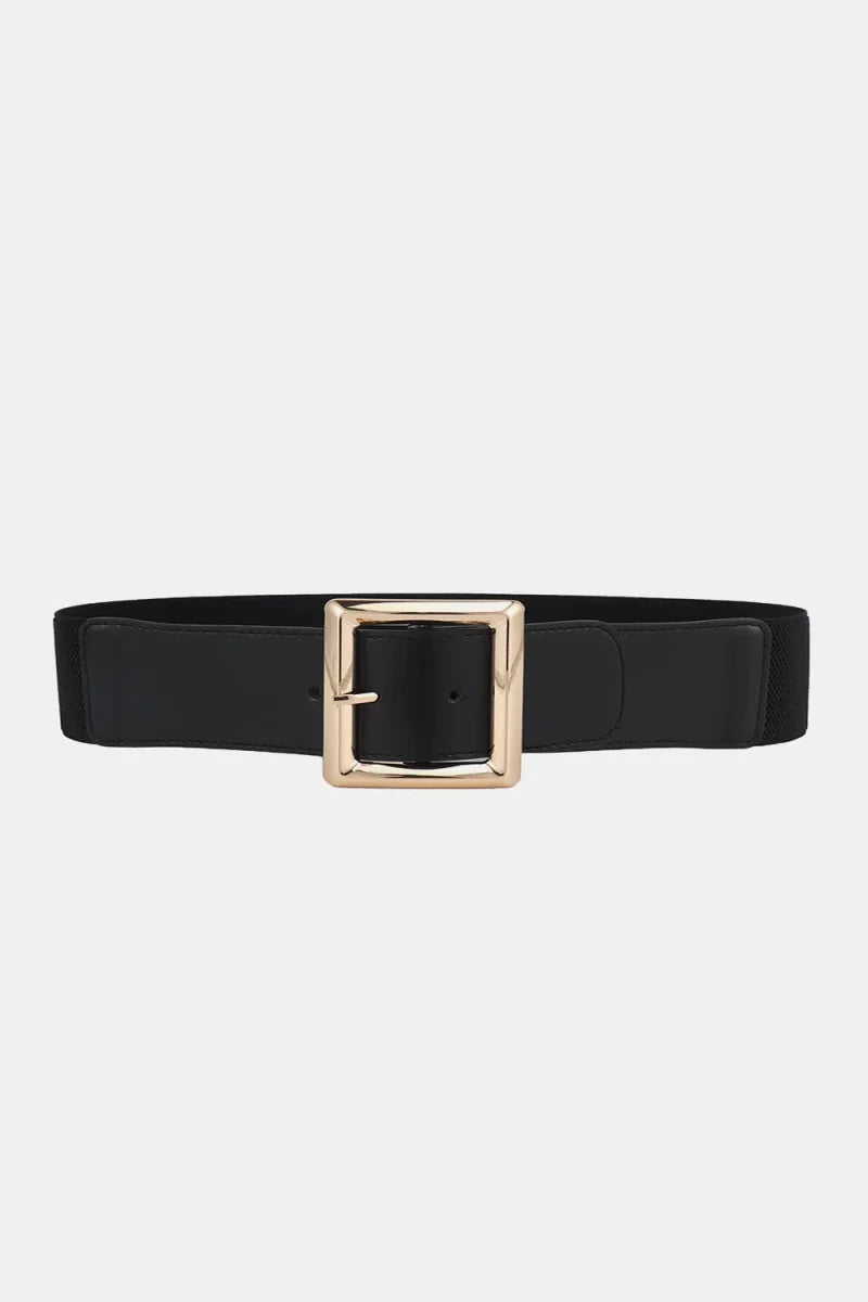 Rectangle Buckle Elastic Wide Belt - Lustreve