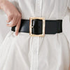 Rectangle Buckle Elastic Wide Belt - Lustreve