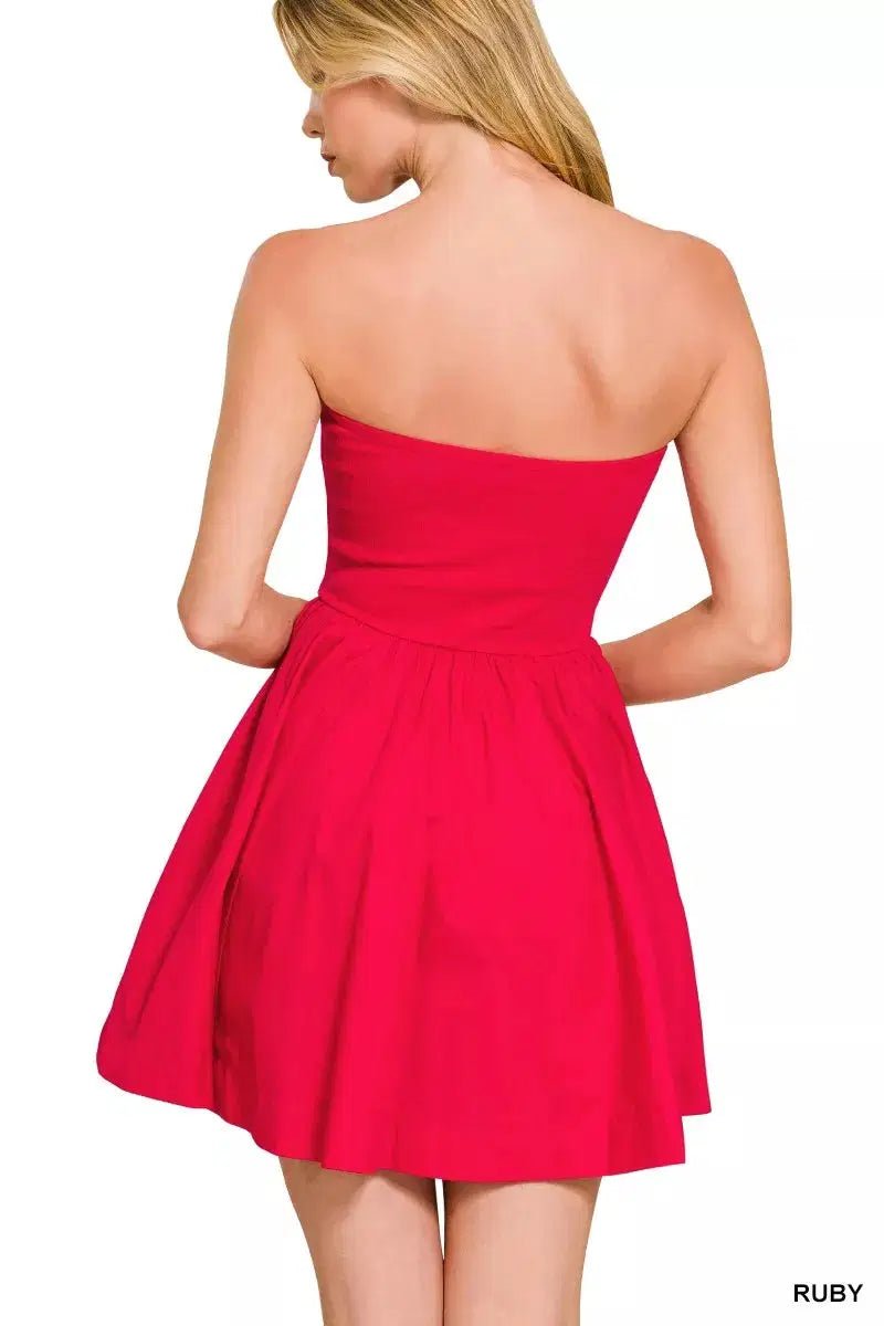 Red Hot & Ready Smocked Tube Mini Dress – Ruby - Lustreve