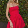Red Hot & Ready Smocked Tube Mini Dress – Ruby - Lustreve