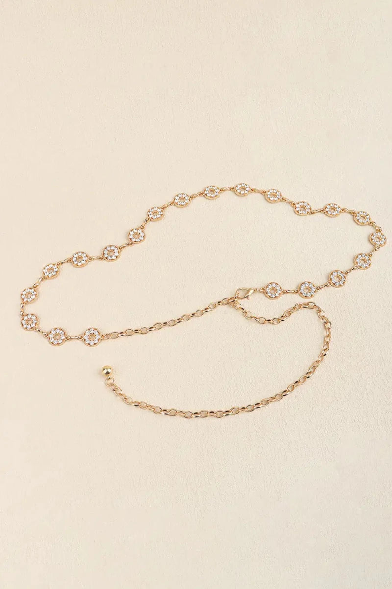 Rhinestone Decor Zinc Alloy Belt - Lustreve