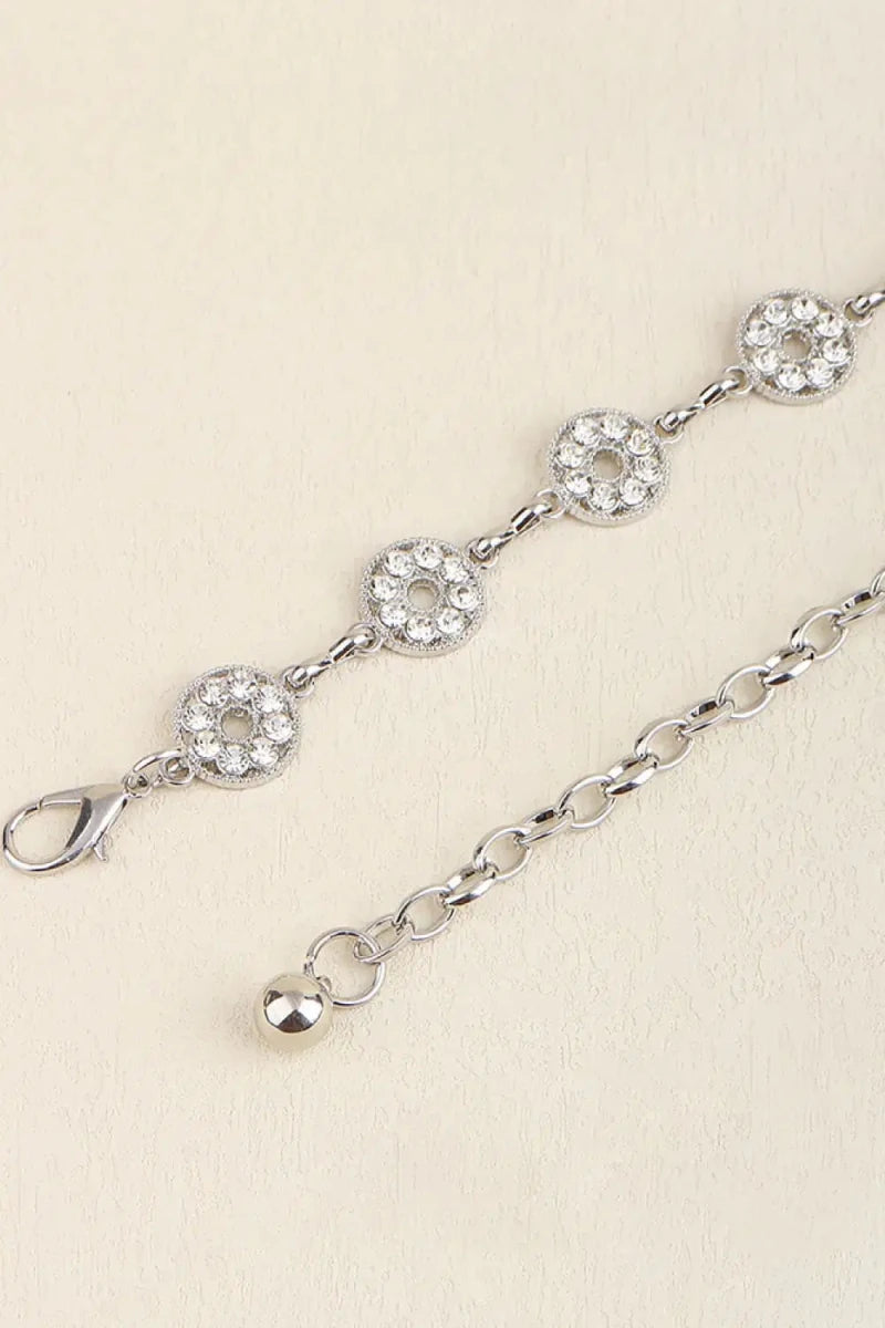 Rhinestone Decor Zinc Alloy Belt - Lustreve