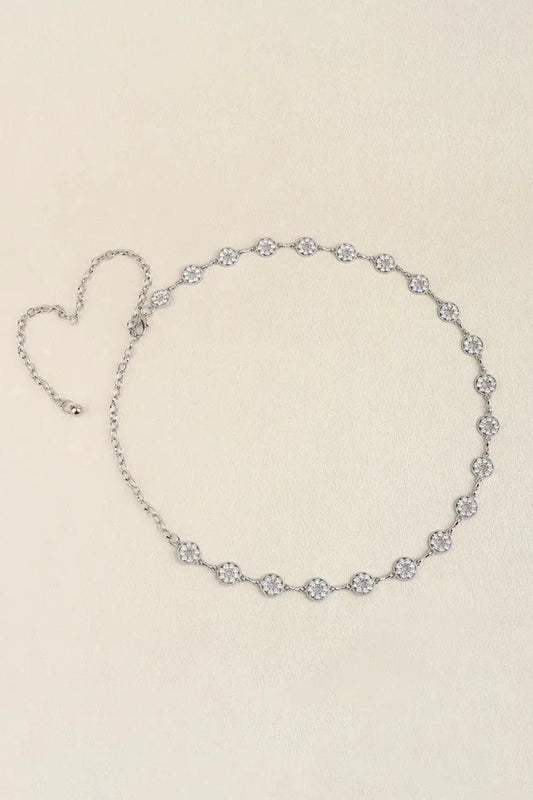 Rhinestone Decor Zinc Alloy Belt - Lustreve