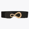 Ribbed Alloy Buckle Elastic Belt - Lustreve
