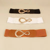 Ribbed Alloy Buckle Elastic Belt - Lustreve