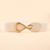 Ribbed Alloy Buckle Elastic Belt - Lustreve