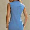Rodeo Revery Button - Me - Down Denim Mini Dress - Lustreve