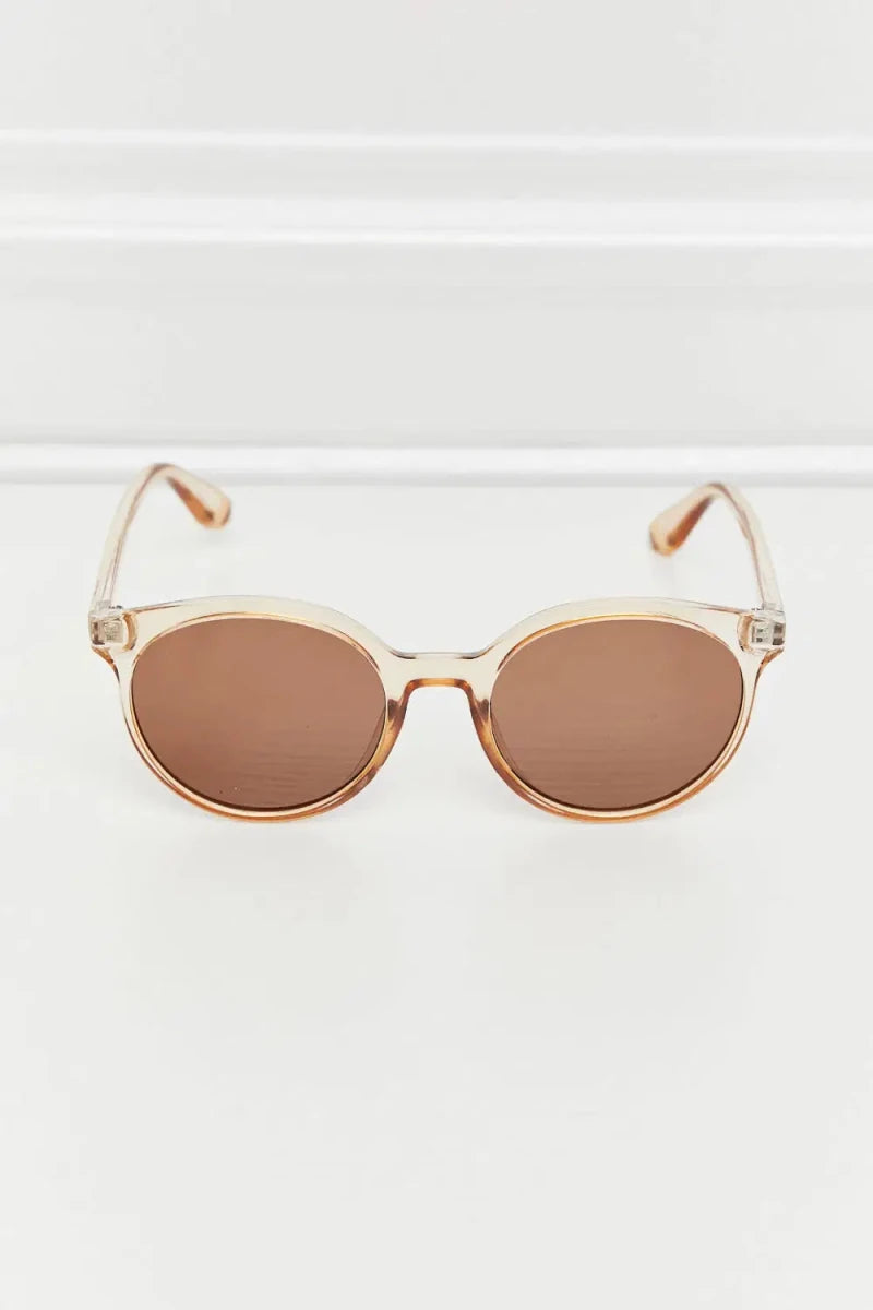 Round Full Rim Polycarbonate Frame Sunglasses - Lustreve