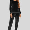 Round Neck Long Sleeve Loungewear Set with Pockets - Lustreve