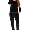 Round Neck Long Sleeve Loungewear Set with Pockets - Lustreve