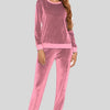 Round Neck Long Sleeve Loungewear Set with Pockets - Lustreve
