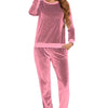 Round Neck Long Sleeve Loungewear Set with Pockets - Lustreve