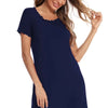 Round Neck Short Sleeve Lounge Dress - Lustreve
