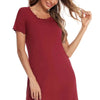 Round Neck Short Sleeve Lounge Dress - Lustreve