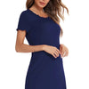 Round Neck Short Sleeve Lounge Dress - Lustreve