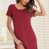 Round Neck Short Sleeve Lounge Dress - Lustreve