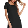 Round Neck Short Sleeve Lounge Dress - Lustreve
