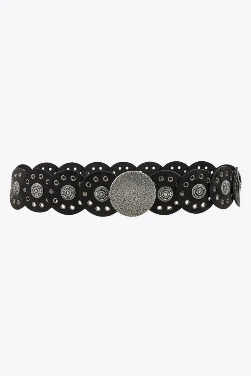 Round Shape PU Leather Belt - Lustreve
