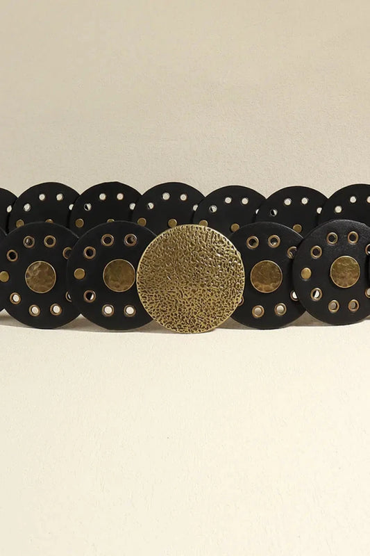 Round Shape PU Leather Belt - Lustreve
