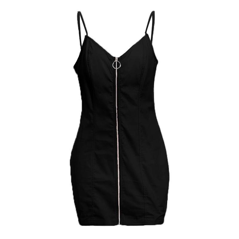 Round zipper bag hip sexy strap dress - Lustreve