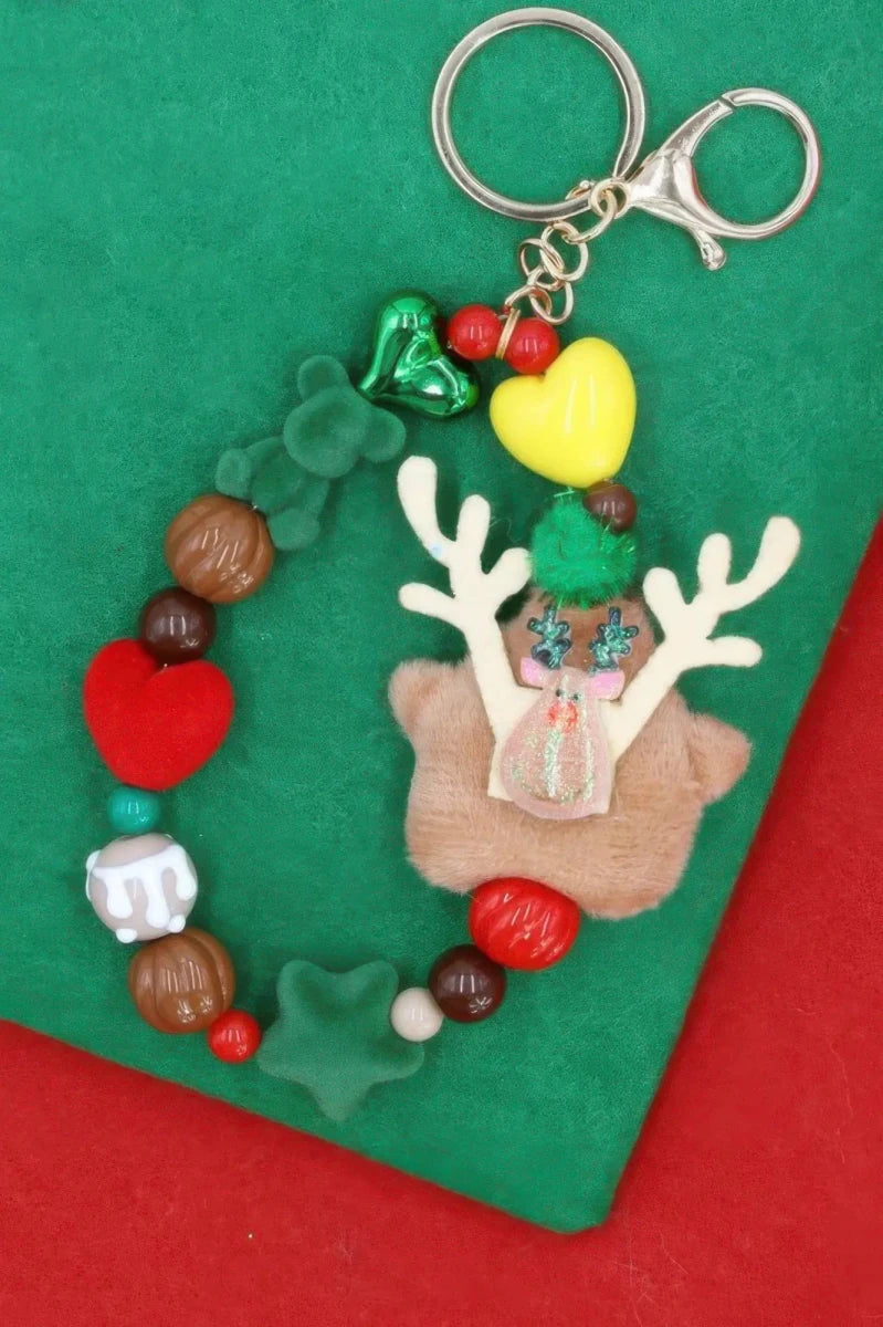 Rudolph Reindeer Christmas Keychain Bracelet - Lustreve