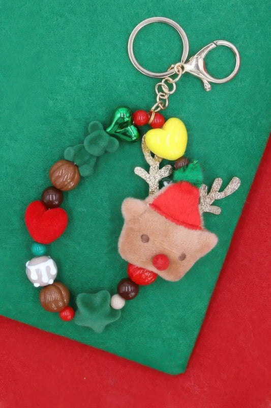 Rudolph Reindeer Christmas Keychain Bracelet - Lustreve