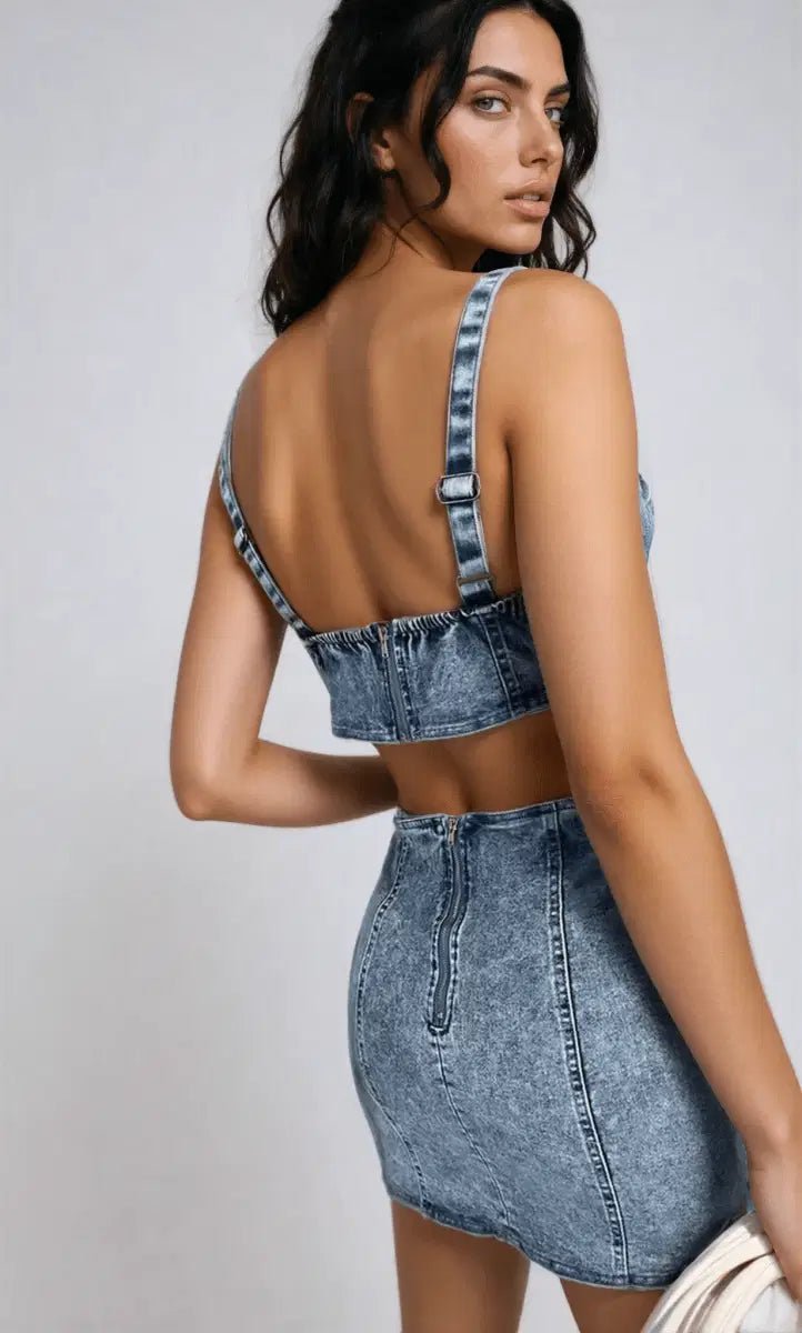 Runaway Zip - Up Duo Cutout Mini Dress - Lustreve