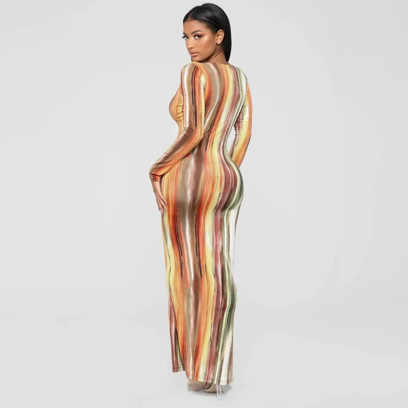 Saffron Soul Printed Maxi Dress