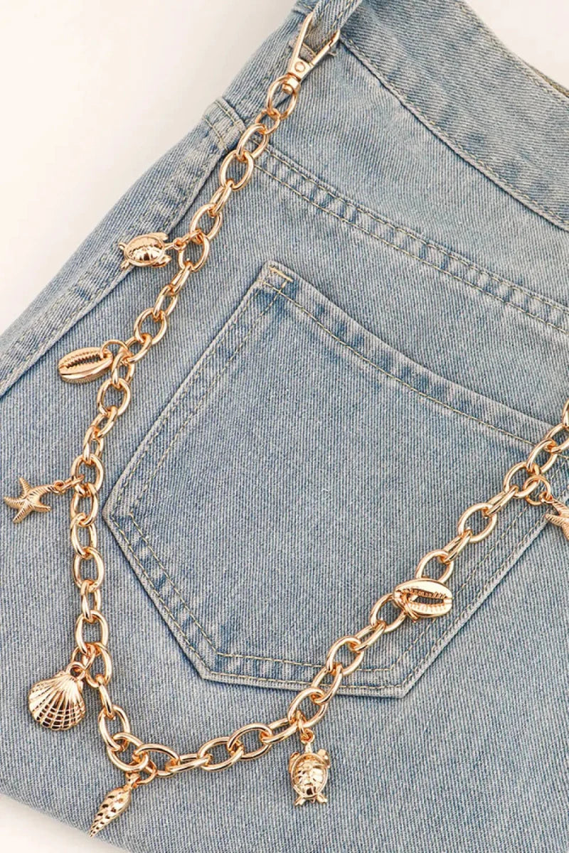 Sea Element Charm Iron Chain Belt - Lustreve