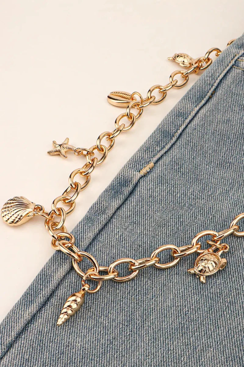 Sea Element Charm Iron Chain Belt - Lustreve