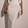 She Means Business Pearl - Detail Midi Dress - Lustreve