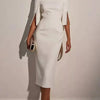 She Means Business Pearl - Detail Midi Dress - Lustreve