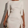 She Means Business Pearl - Detail Midi Dress - Lustreve