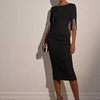 She Means Business Pearl - Detail Midi Dress - Lustreve
