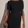 She Means Business Pearl - Detail Midi Dress - Lustreve