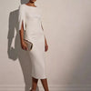 She Means Business Pearl - Detail Midi Dress - Lustreve