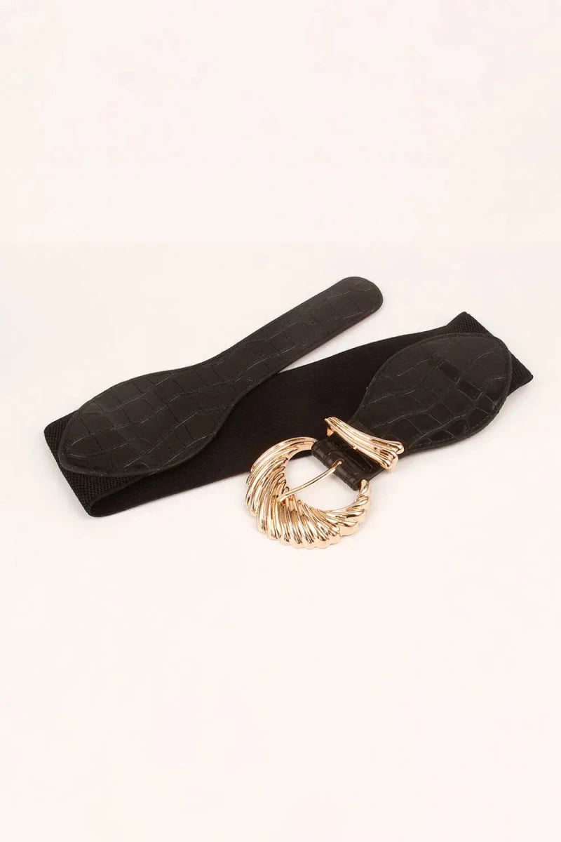 Shell Alloy Buckle Elastic Belt - Lustreve