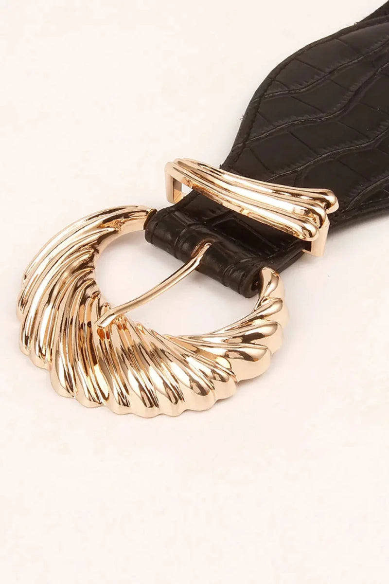 Shell Alloy Buckle Elastic Belt - Lustreve