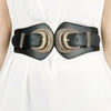 Shell Double Buckle Elastic Wide Belt - Lustreve