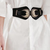 Shell Double Buckle Elastic Wide Belt - Lustreve