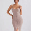 Simple Saturday Button - Front Bodycon Sweater Dress - Lustreve