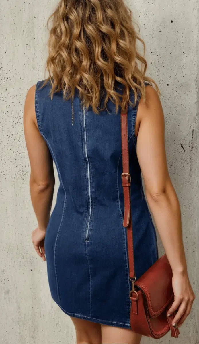 Simple Saturday Sienna Denim Curve Mini Dress - Lustreve