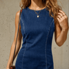 Simple Saturday Sienna Denim Curve Mini Dress - Lustreve