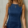 Simple Saturday Sienna Denim Curve Mini Dress - Lustreve